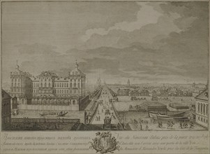 View of the Newly-Built Chambers Opposite the Anichkov gates in Saint Petersburg, 1753. Artist: Vasilyev, Yakov Vasilyevich (1730-1760)