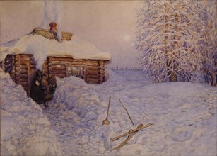 Banya in Winter, 1919. Artist: Vasnetsov, Appolinari Mikhaylovich (1856-1933)