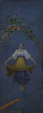 Country Girl on a swing. Artist: Venetsianov, Alexei Gavrilovich (1780-1847)