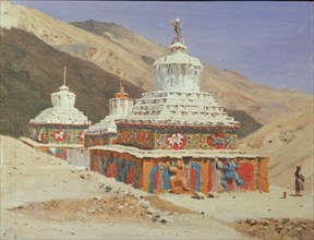 Chorten in Ladakh, 1875. Artist: Vereshchagin, Vasili Vasilyevich (1842-1904)
