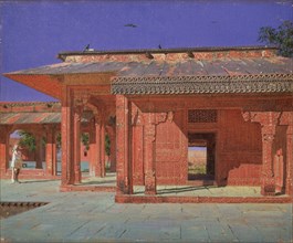 Courtyard of the Harem in the Fatehpur Sikri Imperial Palace, 1874-1876. Artist: Vereshchagin, Vasili Vasilyevich (1842-1904)