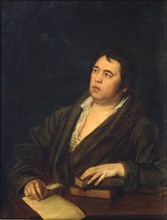 Portrait of the Poet Ivan A. Krylov (1769-1844), 1812. Artist: Volkov, Roman Maximovich (1776-1831)