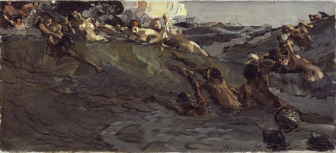 Playing naiads and tritons, 1899. Artist: Vrubel, Mikhail Alexandrovich (1856-1910)