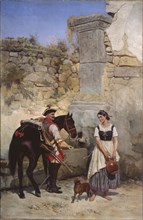 Scene at the Well, 1890. Artist: Willewalde, Gottfried (Bogdan Pavlovich) (1818-1903)