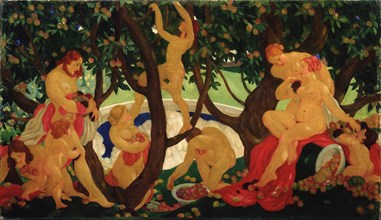 Gathering Apples, 1917. Artist: Yakovlev, Valentin Alexandrovich (1887-1919)