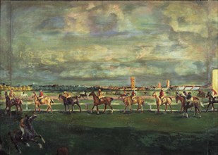 Horseracing, 1911. Artist: Yakulov, Georgi Bogdanovich (1884-1928)
