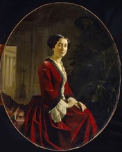 Portrait of Countess Yelizaveta Christoforovna Abamelik-Lazareva, 1854. Artist: Zaryanko, Sergei Konstantinovich (1818-1870)