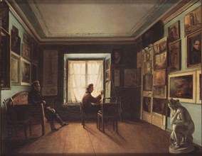 The Painter's Studio, 1820s. Artist: Zaytsev, Nikita (1787-1828)