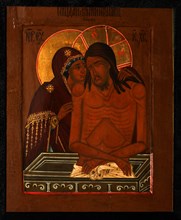 The Lamentation over the Dead Christ, End of 19th cen.. Artist: Russian icon