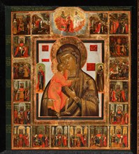The Feodorovskaya Mother of God with the Wonders, Mid of the 19th cen.. Artist: Russian icon