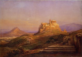 View of the Acropolis from the Pnyx, 1863. Artist: Müller, Rudolf (1802-1885)
