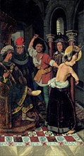 The Flagellation of Saint Engratia, ca 1475. Artist: Bermejo, Bartolomé (ca 1440-ca 1498)