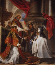 The Communion of Saint Theresa, 1670. Artist: Cabezalero, Juan Martín (1634-1673)