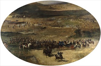 Queen Maria Christina Reviewing the Troops, 1866-1867. Artist: Fortuny, Marià (1838-1874)