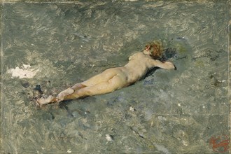 Nude on the Beach at Portici, 1874. Artist: Fortuny, Marià (1838-1874)
