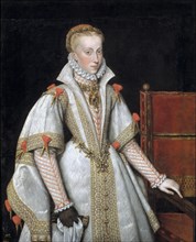 Portrait of Anna of Austria (1549?1580), Queen consort of Spain, 1616. Artist: González y Serrano, Bartolomé (1564-1627)