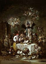 Allegorical caprice. The Avarice, 1852. Artist: Lucas Velázquez, Eugenio (1817-1870)