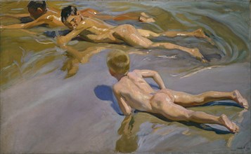Boys on the Beach, 1909. Artist: Sorolla y Bastida, Joaquín (1863-1923)
