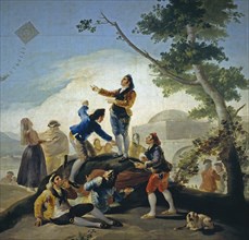 A kite (La cometa), 1778. Artist: Goya, Francisco, de (1746-1828)