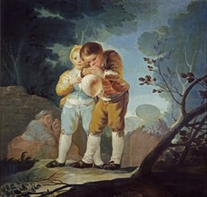 Children inflating a bladder, 1778. Artist: Goya, Francisco, de (1746-1828)