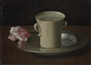 A Cup of Water and a Rose, c.1630. Artist: Zurbarán, Francisco, de (1598-1664)