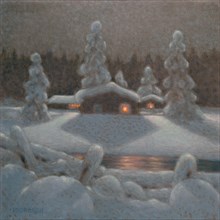 Winter Night. Artist: Lindh, Bror (1877-1941)