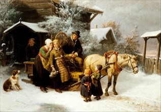 Leaving Home (Dalecarlian Scene). Artist: Nordenberg, Bengt (1822-1902)