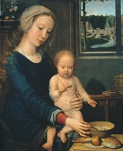 Madonna and Child with the Milk Soup, 1510-1515. Artist: David, Gerard (ca. 1460-1523)