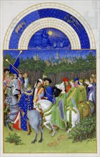 May (Les Très Riches Heures du duc de Berry), 1412-1416. Artist: Limbourg brothers (active 1385-1416)