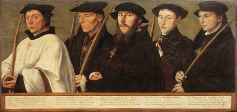 Five Members of the Utrecht Brotherhood of Jerusalem Pilgrims, ca 1541. Artist: Scorel, Jan, van (1495-1562)