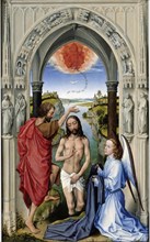 The Baptism of Christ (The Altar of St. John, middle panel), ca 1455. Artist: Weyden, Rogier, van der (ca. 1399-1464)