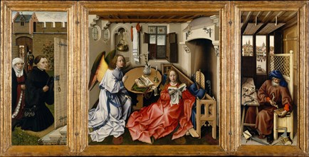 The Annunciation (Mérode Altarpiece), ca 1428-1432. Artist: Campin, Robert (ca. 1375-1444)