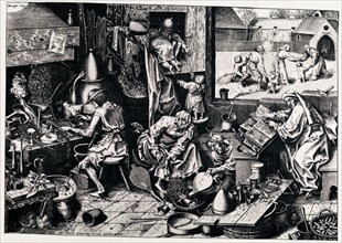 The Alchemist, 1558. Artist: Galle, Philipp (1537-1612)