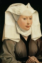 Portrait of a Woman with a Winged Bonnet, c. 1440. Artist: Weyden, Rogier, van der (ca. 1399-1464)