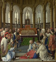 The Exhumation of Saint Hubert, 1430s. Artist: Weyden, Rogier, van der (ca. 1399-1464)