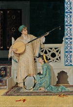 Two Musician Girls, Second Half of the 19th cen.. Artist: Hamdi Bey, Osman (1842-1910)