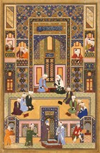 The Meeting of the Theologians, 1537-1550. Artist: Abd Allah Musawwir (active Mid of 16th cen.)