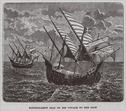 Bartholomew Diaz on his voyage to South Africa, 1878. Artist: Anonymous