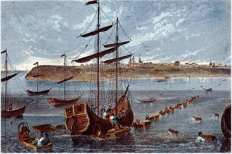 View of Taganrog, c. 1840. Artist: Anonymous