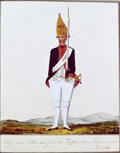 Grenadier of the Regiment Zöge von Manteuffel, 1762. Artist: Anonymous