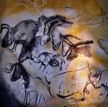 Painting in the Chauvet cave, 32,000-30,000 BC. Artist: Art of the Upper Paleolithic
