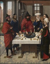 The Last Supper altarpiece: Passover Seder (left wing), 1464-1468. Artist: Bouts, Dirk (1410/20-1475)