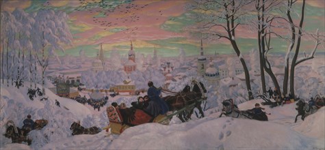 Shrovetide, 1916. Artist: Kustodiev, Boris Michaylovich (1878-1927)