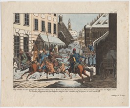 Five Cossacks entered Marienwerder. Artist: Campe, August Friedrich Andreas (1777-1846)