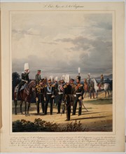 The Russian General Staff, 1867. Artist: Piratsky, Karl Karlovich (1813-1889)