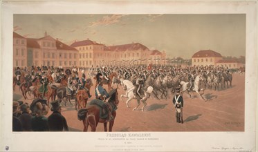 Grand Duke Constantine Pavlovich of Russia at the Cavalry Review on the Saxon Square in Warsaw, 1824 Artist: Rosen, Jan (1854-1936)