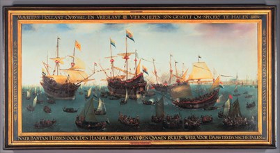 The Return to Amsterdam of the Second Expedition to the East Indies, 19 July 1599, 1599. Artist: Vroom, Hendrick Cornelisz. (1562/3-1640)