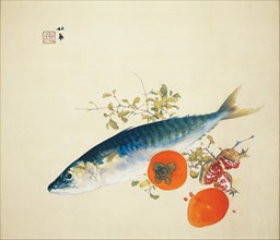 Autumn Fattens Fish and Ripens Wild Fruits, 1925. Artist: Seiho, Takeuchi (1864-1942)