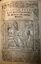 Frontispiece of the Missarum Liber primus by Giovanni Pierluigi da Palestrina (Palestrina and Pope J Artist: Anonymous
