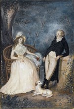 Charlotte von Stein and Johann Wolfgang von Goethe in conversation, Second Half of the 18th cen.. Artist: German master
